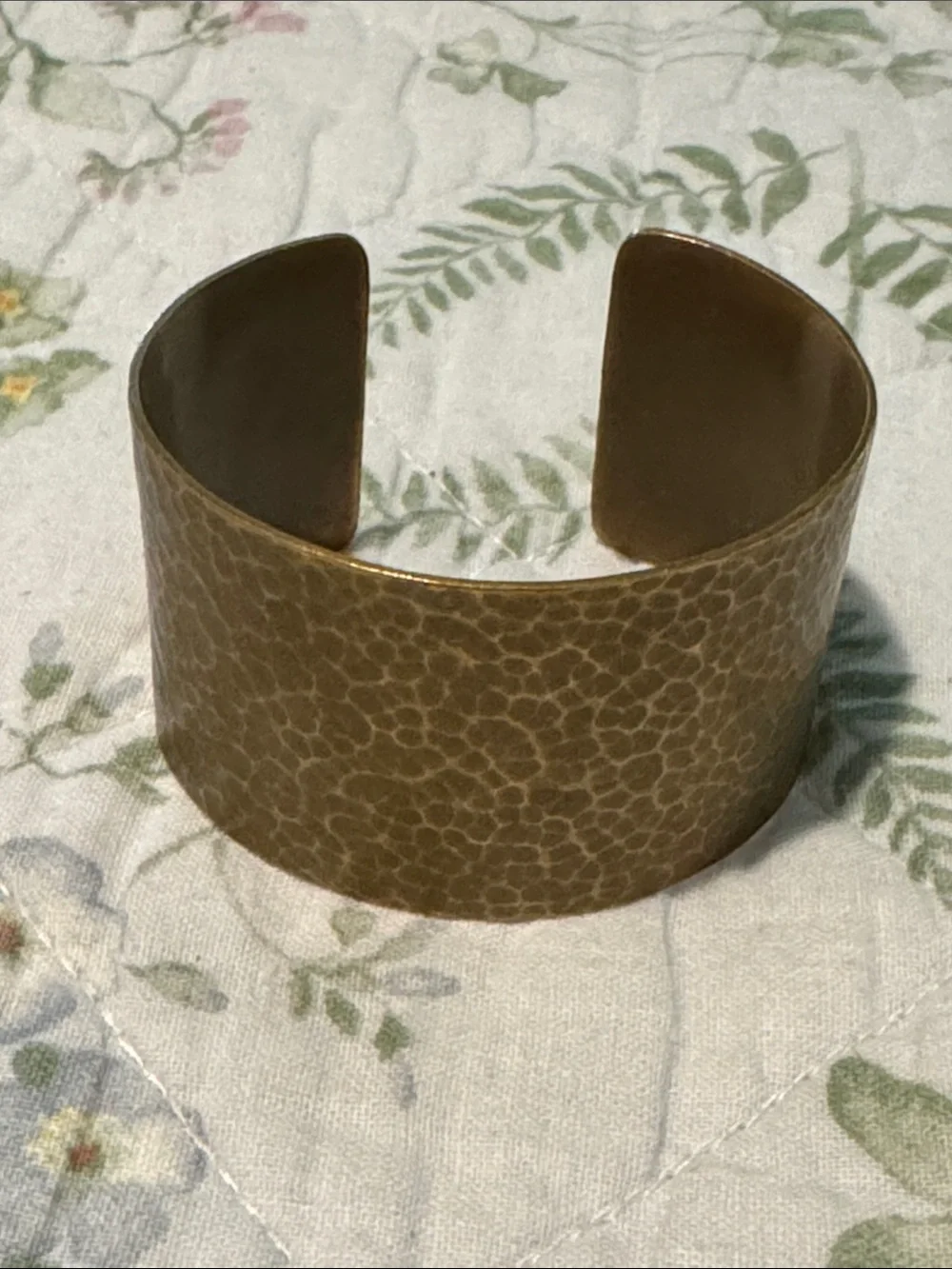 Set of Three Hammered Metal Cuff Bracelets - Gold, Brass, Copper Tones